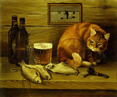 Г.Литвиненко "Натюрморт с котом."